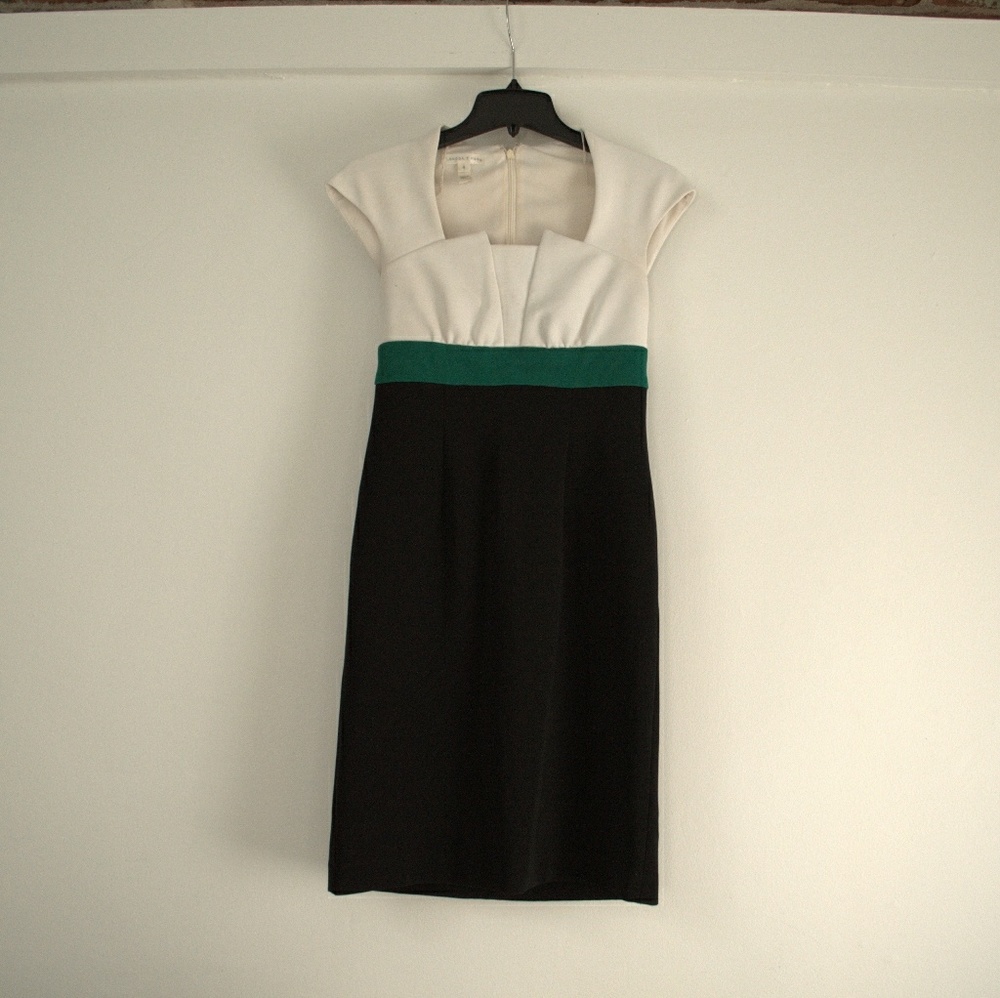 London Times Color-Block Sheath Dress Size 4